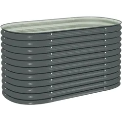 vidaXL Garten-Hochbeet 160x80x81 cm Verzinkter Stahl Grau