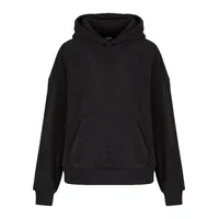 URBAN CLASSICS Jacquard Velvet Oversized Kapuzenpullover Black L