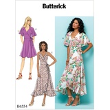 Butterick B6554A50 6554 A5 Größen 6-14 Damen Wickelkleider, Taschentuch, Mehrfarbig, 17 x 0.5 x 22 cm