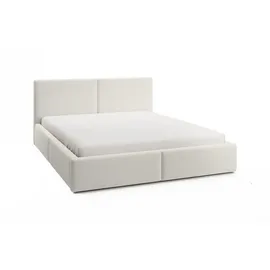 FEDVE Polsterbett Creme Textil, 140x200 cm, Schlafzimmer Betten, Polsterbetten