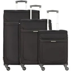 Samsonite Anafi 4-Rollen Kofferset 3-teilig mit Dehnfalte super leicht  schwarz