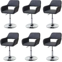 Mendler 6er-Set Esszimmerstuhl HWC-A50 III, Stuhl Küchenstuhl, Retro 50er