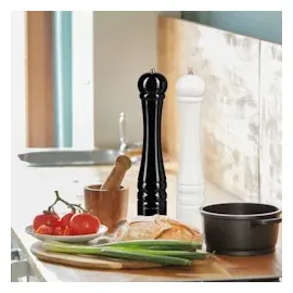 Relaxdays Salz- und Pfeffermühlen-Set weiß/schwarz 30,0 cm 2-tlg.