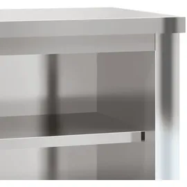 vidaXL Küchen-Wandschrank mit Ablage Edelstahl