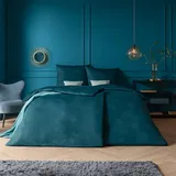 Estella Mako Interlock Jersey Bettwäsche Pippa petrol Kissenbezug einzeln 40x80 cm - blau;grün