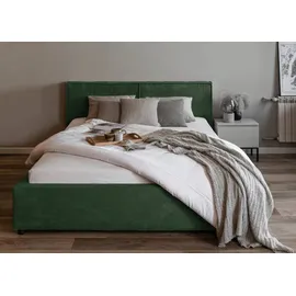 Selsey Doppelbett Farese - Bett mit Polsterrahmen, Cordbezug 160 cm, dunkelgrün - dunkelgrün