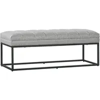Homcom Sitzbank in Leinenoptik, Bettbank Schminkbank bis 200 kg Belastbar, Hellgrau,