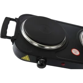 DESKI Doppel Kochplatte 2 x 1000 Watt schwarz Kochfeld Doppelkochplatte Küche - Schwarz