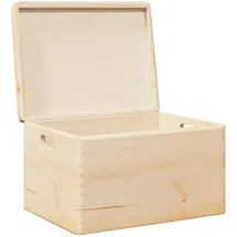 vidaXL Holzkiste mit Deckel und Griffen 40 x 30 x 23 cm 1-tlg. braun