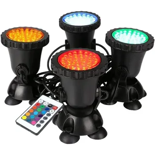 GreenSun Teichbeleuchtung, Unterwasser Licht, Gartenteich Lampe, Unterwasser LED, Gartenbeleuchtung, Poolbeleuchtung Unterwasser, IP68 Wasserdicht RGB Spot Licht mit Fernbedienung