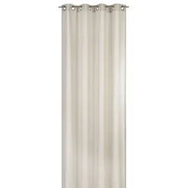 ELBERSDRUCKE Ösenschal Lino beige Blickdicht 255 cm Vorhang mit Ösen für Wohnzimmer Schlafzimmer Flur