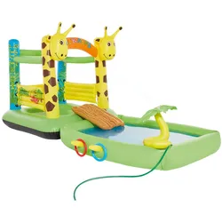 Wehncke Hüpfburg und Spielpool Giraffe, mit Rutsche, Palme mit Sprühfunktion