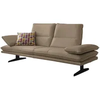 2-Sitzer W.SCHILLIG "broadway", braun (stone z59), B:216cm H:94cm T:96cm, Longlife Xtra-Leder Z59: Glattleder mit modischer Prägung. Hautstärke 0, 9 - 1, 1 mm, Sofas, Sitztiefenverstellung, Kopfteil- & Seitenteilverstellung, Breite 216cm