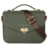 Bugatti Ella Classic Bag für Damen, Umhängetasche aus Kunstleder, Henkeltasche, olive