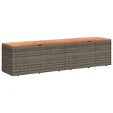 vidaXL Gartentruhe Grau 220x50x54 Cm Poly Rattan Akazienholz
