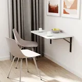 AKKE Klapptisch Wandklapptisch Esstisch - Klappbar Faltbar Platzsparend - Abgerundete Ecken - 80x50 cm - Hell Grau