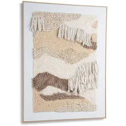 Coco Maison Fabric Bild 75x100cm - Weiss/Braun/Taupe