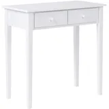 Beliani Konsolentisch weiß schmal mit 2 Schubladen Holzbeinen Skandi-Design 75 cm hoch Yirra
