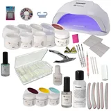 sun garden nail Sun Garden Nails UV Gel Set Starlight - Gelnägel Nagelstudio Starterset - Nageldesign Einsteigerset inklusive UV Gerät Aufbaugel Make Up Gel Versiegelungsgel UV Nagellack Nailart Zubehör