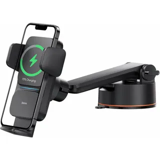 Baseus Induktionsladegerät Autotelefonhalter für das Armaturenbrett (Saugnapf) schwarz