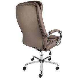 TPFLiving bequemer XXL Bürostuhl Chefsessel XXL belastbar bis 210 kg, braun | Wippfunktion + Fixierfunktion | stabile Castor Rollen - Braun
