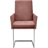 K+W Komfort & Wohnen Armlehnstuhl, Flachgewebe, stabiles Hochkantrohr, Untergestell in Edelstahloptik oder schwarz, rosa
