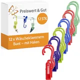 PRO PLUS Wäscheklammern Bunt 12er Pack