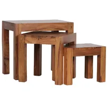 KADIMA DESIGN Beistelltisch Braun Sheesham 35 x 50 x 45 cm