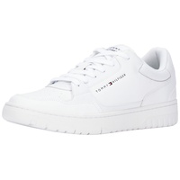 Tommy Hilfiger Herren Cupsole Sneaker Basket Core Leather Schuhe, Weiß (White), 41 EU