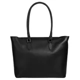 Cluty Shopper echt Leder, Made in Italy schwarz | Schwarz