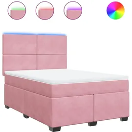 vidaXL Boxspringbett 140 x 200 cm Rosa