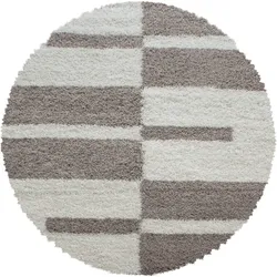 Hochflor-Teppich AYYILDIZ TEPPICHE "Gala Shaggy 2505", beige, H:30mm Ø:200cm, Kunstfaser, Teppiche, Wohnzimmer