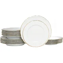CreaTable Maria Theresia Tellerset 18-tlg. gold/weiß