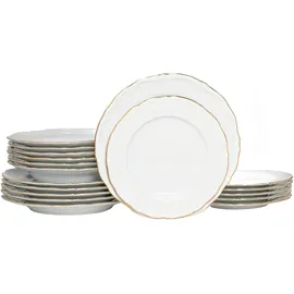 CreaTable Maria Theresia Tellerset 18-tlg. gold/weiß