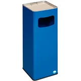 Proregal Klassischer Kombiascher eckig HxBxT 66,5 x 26 x 26 cm Verzinkter Stahl Blau