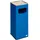 Proregal Klassischer Kombiascher eckig HxBxT 66,5 x 26 x 26 cm Verzinkter Stahl Blau