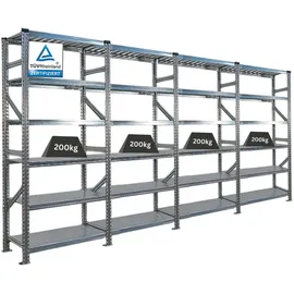 Proregal Fachbodenregal Proximo Stecksystem 210 x 360 x 50 cm, Freizeit, Heimwerken, Werkstatt, Schwerlastregale