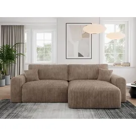 MKS Meble Eckcouch Cord 2-Sitzer Braun