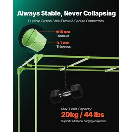 Vevor Growzelt 120 x 120 x 200 cm Grün/Schwarz