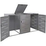 MCW Mülltonnenverkleidung E83 212 x 116 x 98 cm silber