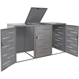MCW Mülltonnenverkleidung E83 212 x 116 x 98 cm silber