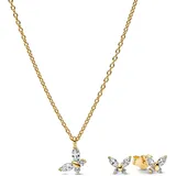 Pandora 21128 Damen-Schmuckset Kette und Ohrringe Schmetterling Goldfarben