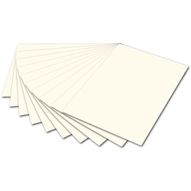folia Fotokarton Perlweiß, 50 x 70 cm, 300 g/qm, 10 Bogen - zum Basteln und kreativen Gestalten von Karten, Fensterbildern und für Scrapbooking