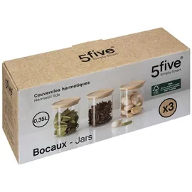 5 five simply smart 5five - set aus 3 luftdicht verschlossenen glasgefäßen 350ml "hermet"