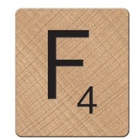 Scrabble Magnet, weiß, Holz, weiß, 0.9 x 3.7 x 4.2 cm