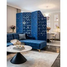 Beliani Raumteiler 240 x 180 cm Marineblau