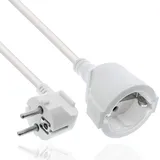 InLine Strom-Verlängerung Schutzkontakt Stecker gewinkelt / Buchse, weiß, 1,5m