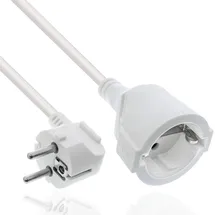InLine Strom-Verlängerung Schutzkontakt Stecker gewinkelt / Buchse, weiß, 1,5m