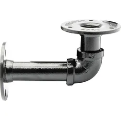 WAGNER Regalbefestigung INDUSTRIAL PIPE - Ø 30 x 70 x 120 mm, 3 Anschraubplatten Ø 75 mm, Stahl schwarz - 12500001