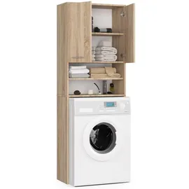 abamihome Waschmaschinenumbauschrank 64 x 30 x 180 cm Braun